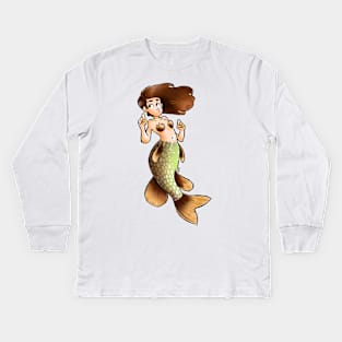 Northern Pike Mermaid Kids Long Sleeve T-Shirt